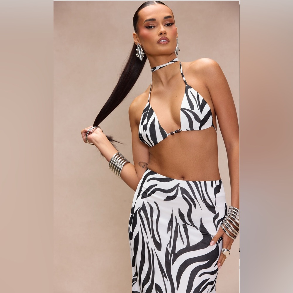 2 piece zebra print maxi skirt set | XS